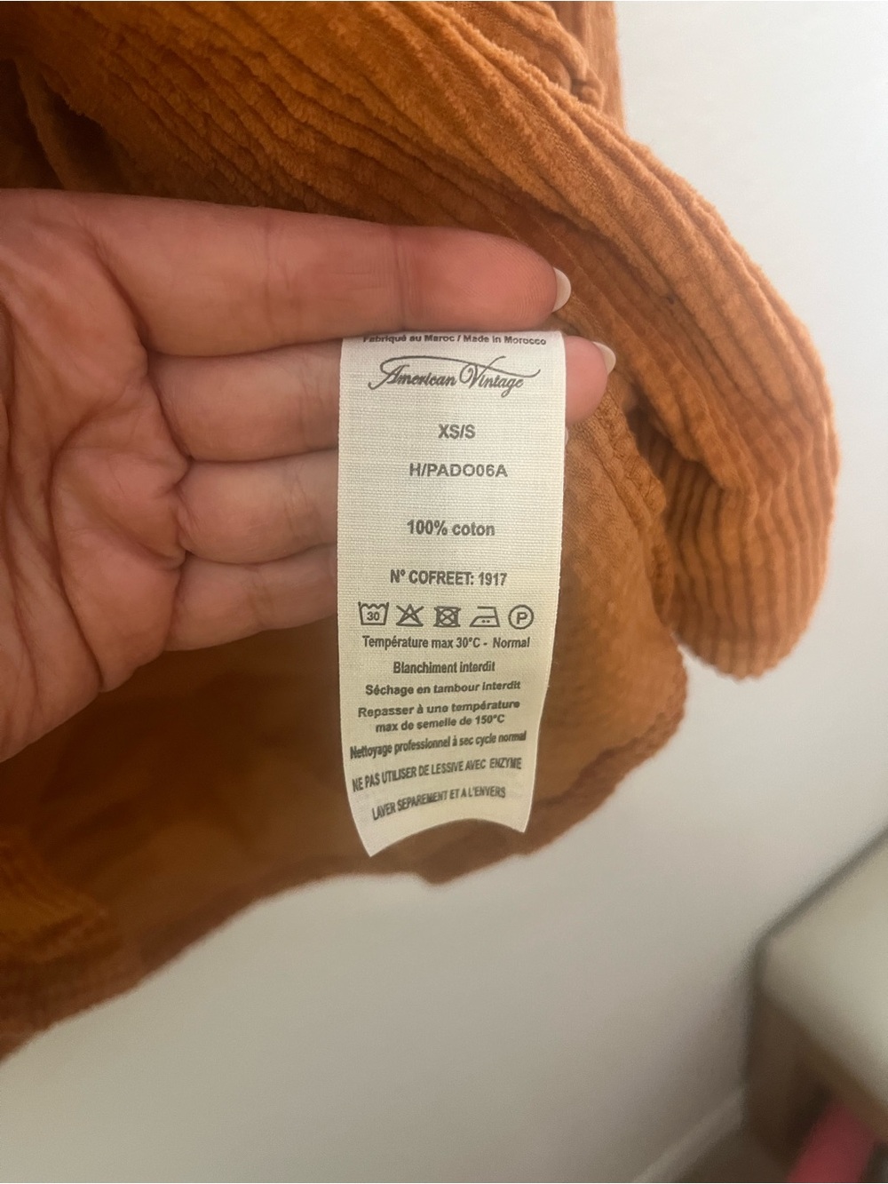 American Vintage Corduroy Shirt in Warm Caramel - Picture 5 of 6